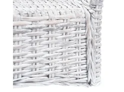 Juego de 4 sillas de comedor de ratán blanco Kubu y madera de mango