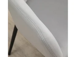 Juego de 2 sillas de comedor, silla de cocina con respaldo, silla tapizada en efecto terciopelo, patas de acero, gris claro
