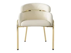 Juego de 4 sillas de comedor, diseño moderno, patas de metal, terciopelo beige (dimensiones: 59,69 x 59,69 x 55,88 cm)