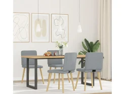 Juego de 4 sillas de comedor de tela gris claro