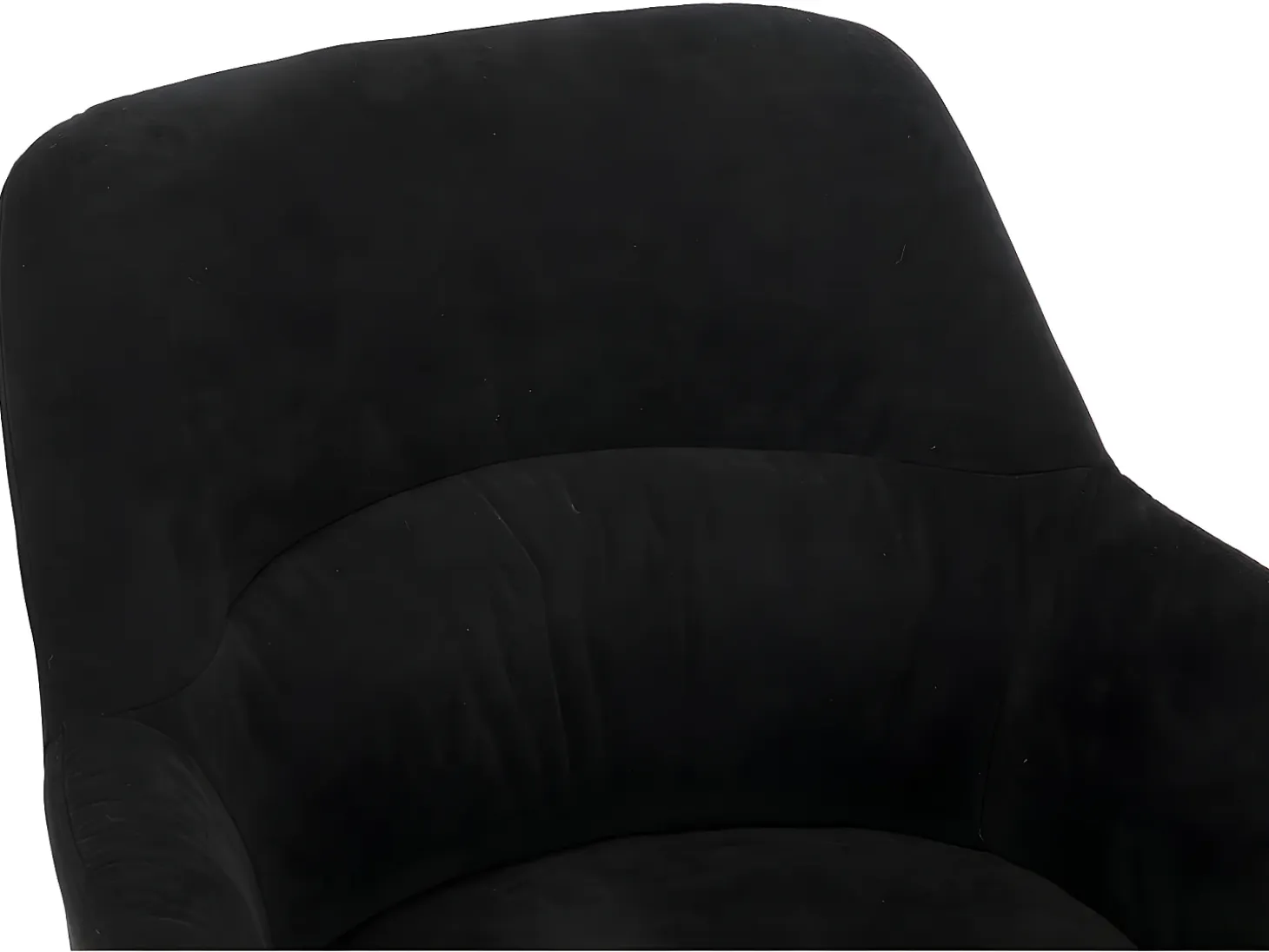 Juego de 2 sillas de comedor con brazos - Tela aterciopelada y metal negro. Negro. HEKA