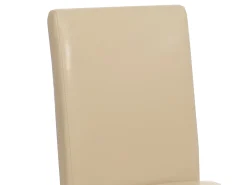 Juego de 6 sillas de comedor Littau de piel sintética, polipiel, crema, patas oscuras