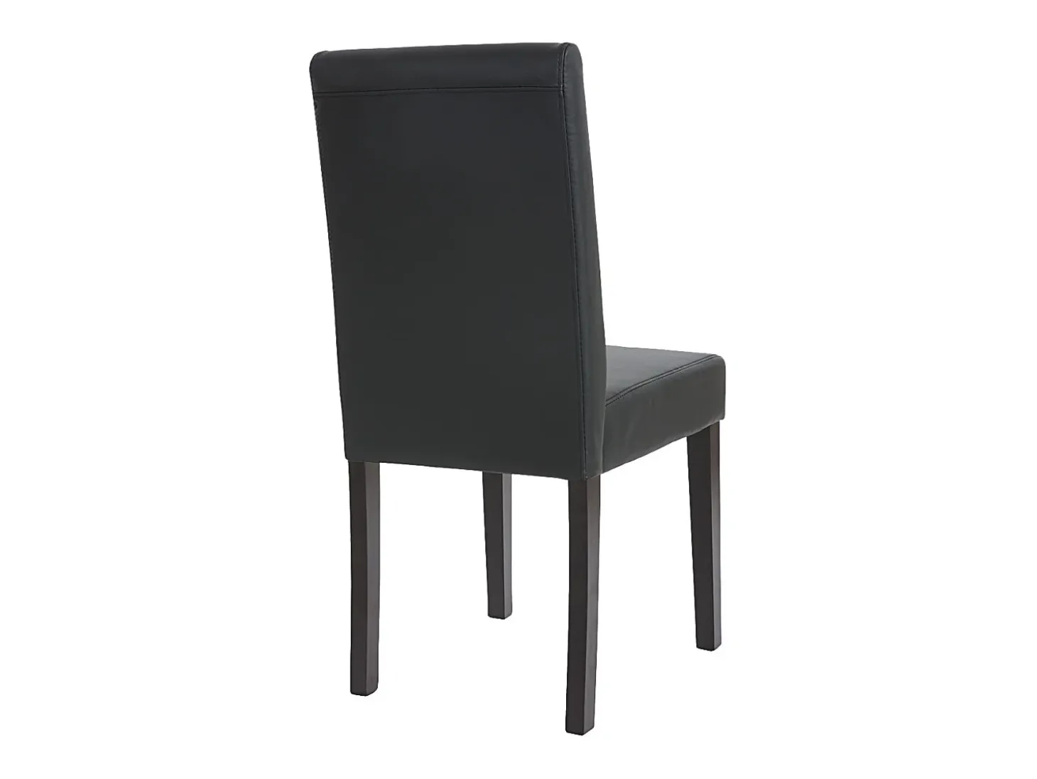 Juego de 6 sillas de comedor Littau de piel sintética, polipiel, negro mate, patas oscuras