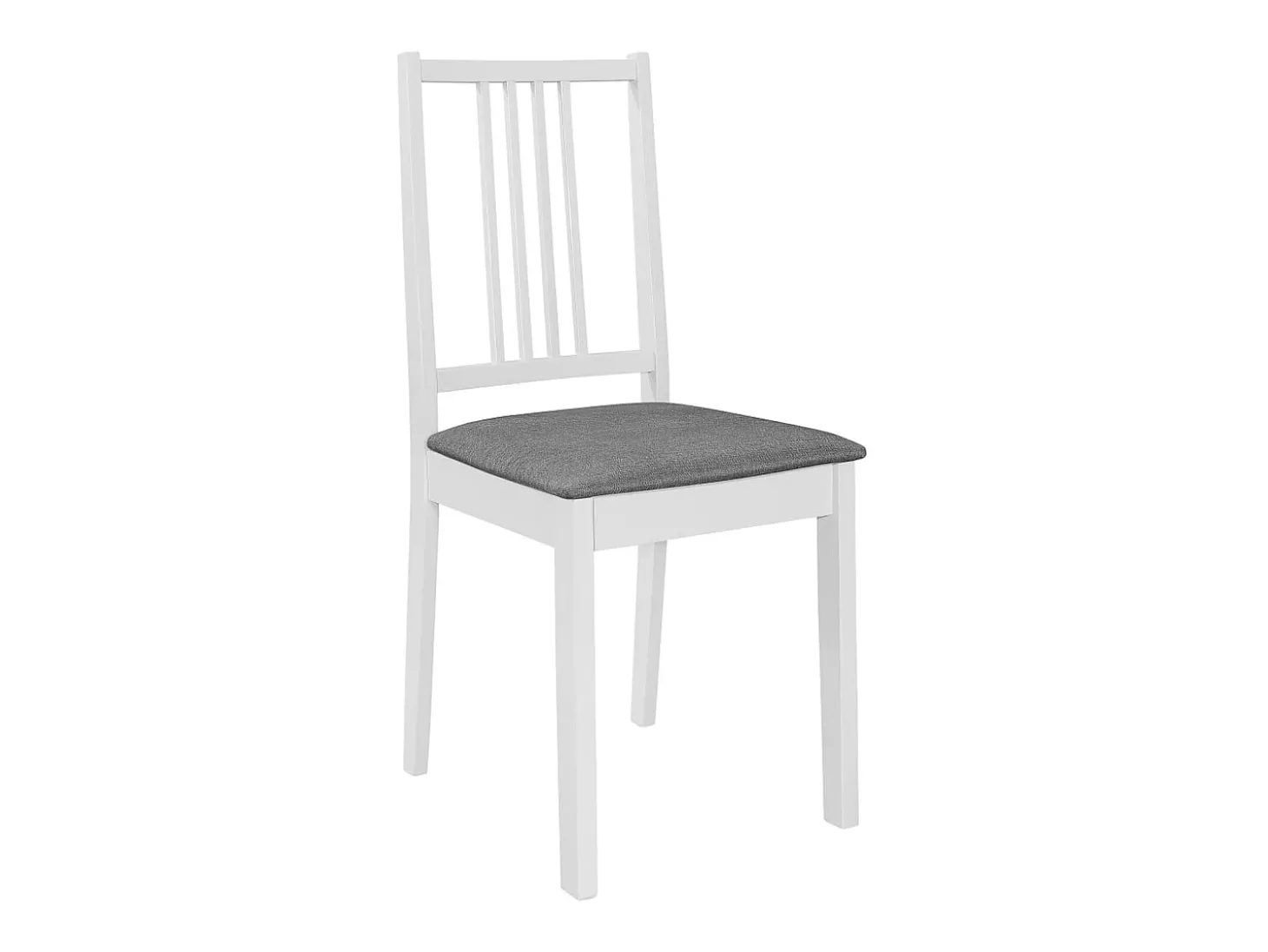 Juego de 2 sillas de comedor con cojines de madera maciza blanca