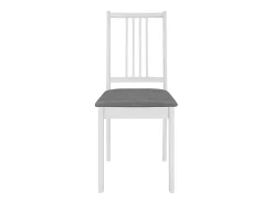 Juego de 2 sillas de comedor con cojines de madera maciza blanca