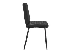 Juego de 4 sillas de comedor de piel sintética negra