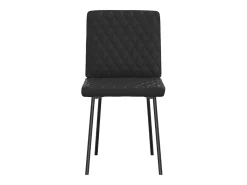 Juego de 4 sillas de comedor de piel sintética negra