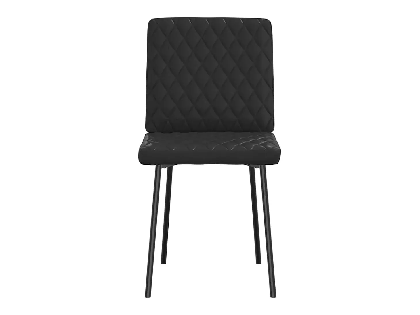 Juego de 4 sillas de comedor de piel sintética negra