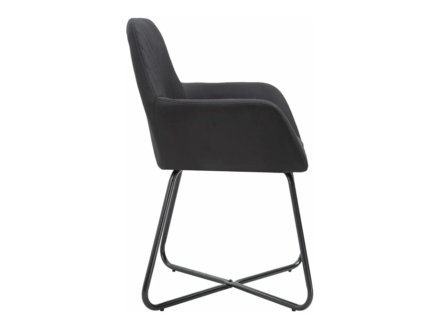 Juego de 2 Sillas de comedor tela negro ES498689