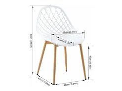 Juego de 6 Sillas de Comedor Estilo Escandinavo Blanco Compactas y Confortables