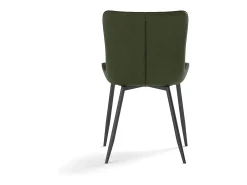 Juego de 4 sillas de comedor en PU verde con patas de metal negro - estilo moderno