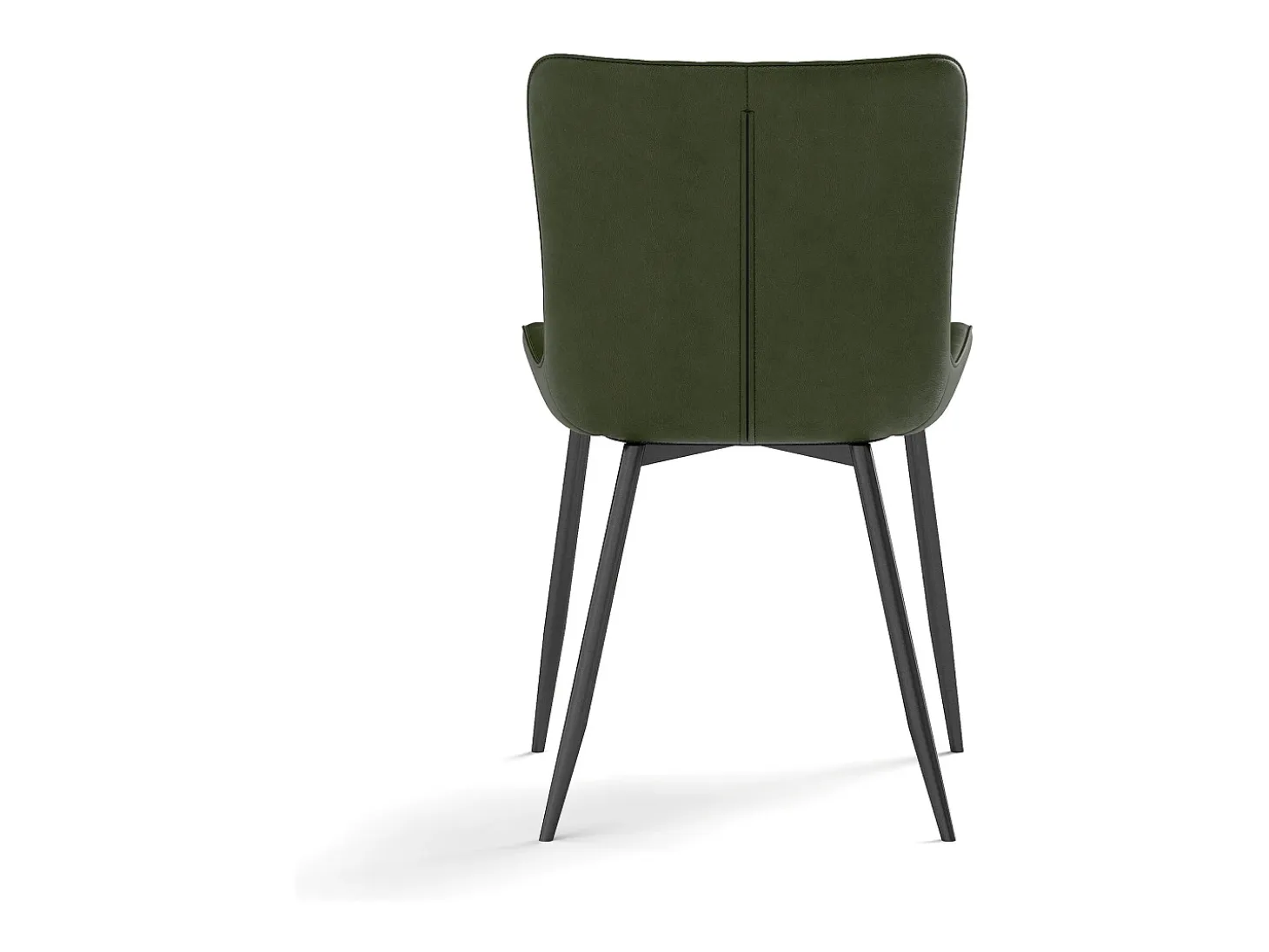 Juego de 4 sillas de comedor en PU verde con patas de metal negro - estilo moderno