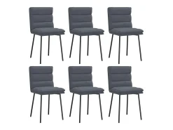 Juego de 6 sillas de comedor de terciopelo gris oscuro
