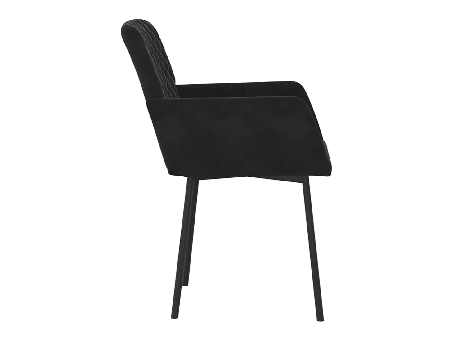 Juego de 2 sillas de comedor de terciopelo negro