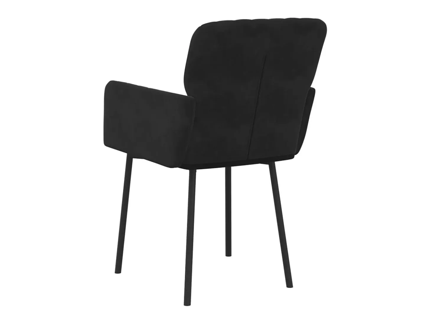 Juego de 2 sillas de comedor de terciopelo negro