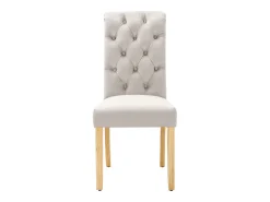 Juego de 2 sillas de comedor de terciopelo - 100 x 63 x 45 cm - con patas de roble - para dormitorio y salón - beige