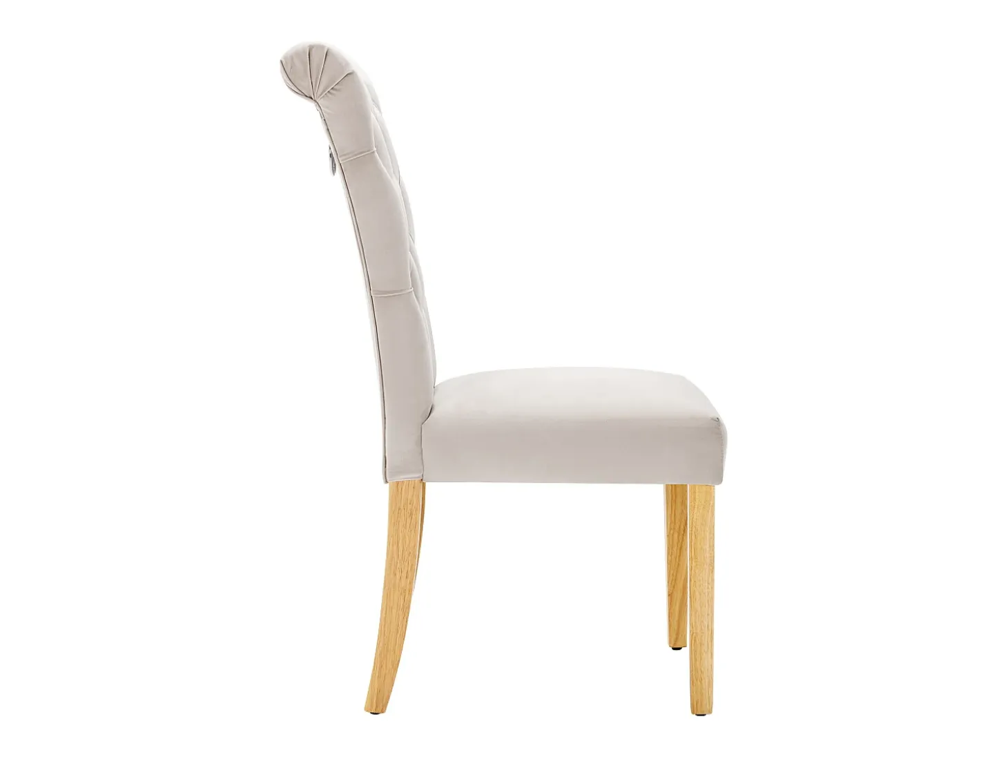 Juego de 2 sillas de comedor de terciopelo - 100 x 63 x 45 cm - con patas de roble - para dormitorio y salón - beige