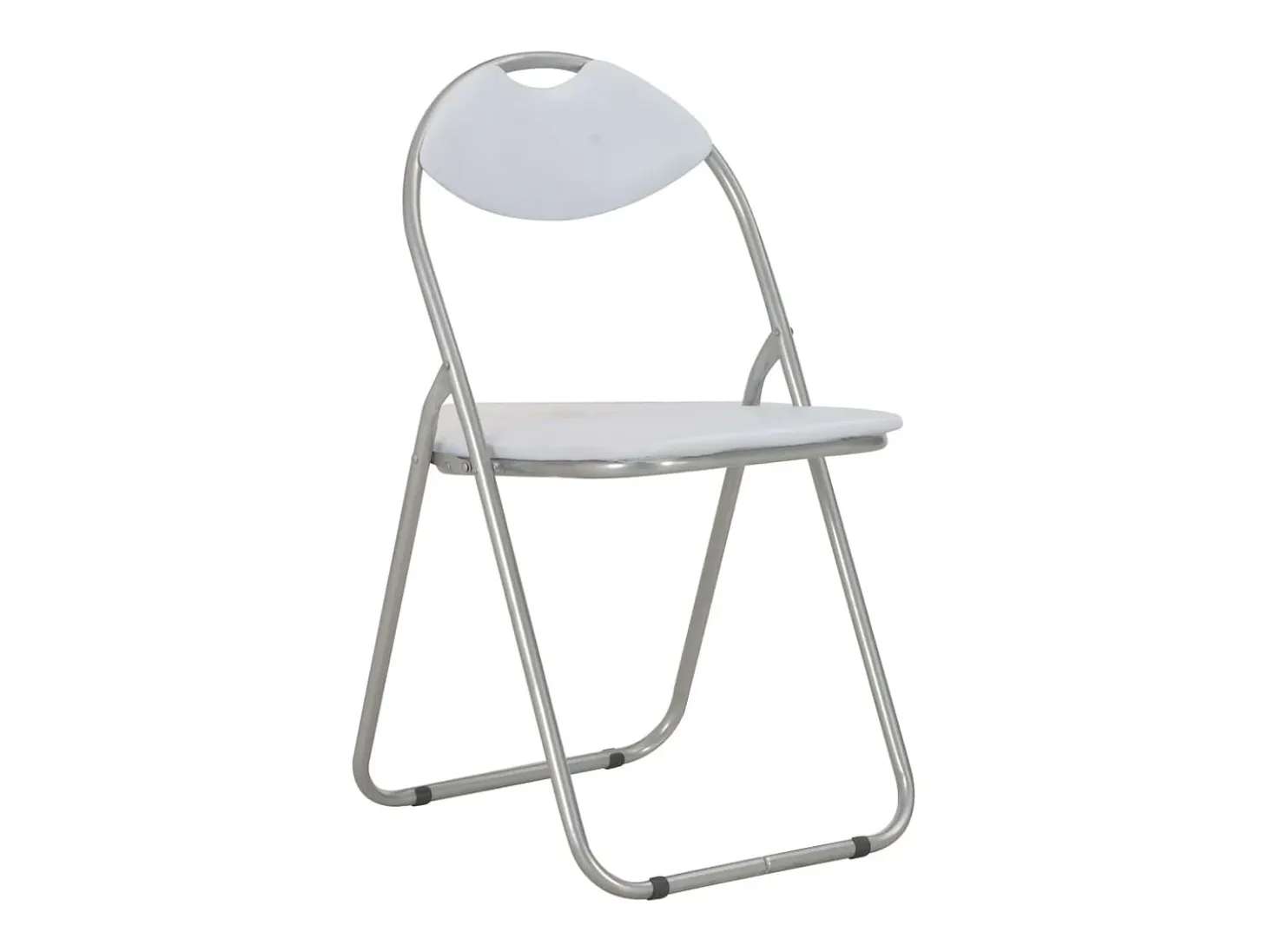 Juego de 2 Sillas de comedor plegables cuero sintético blanco ES762998