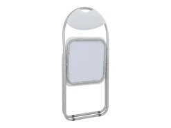 Juego de 2 Sillas de comedor plegables cuero sintético blanco ES762998