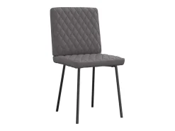 Juego de 2 sillas de comedor de piel sintética gris