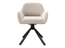 Juego de 2 sillas de comedor giratorias en terciopelo - 60 x 60 x 80 cm - con reposabrazos - beige