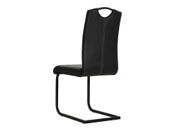 Juego de 4 sillas de comedor Cantilever de piel sintética negra