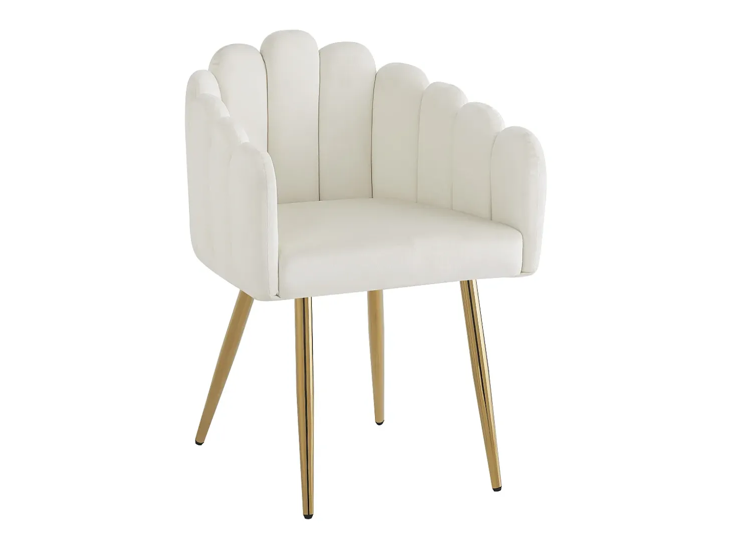 Juego de 2 Sillas de Comedor - 61 x 51,5 x 82 cm - Patas de Terciopelo y Hierro Galvanizado Dorado - Beige