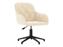 Juego de 2 sillas de comedor giratorias de terciopelo color crema