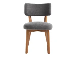 Juego de 2 sillas de comedor - Sillas con respaldo acolchado y patas de madera maciza - lino gris