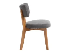 Juego de 2 sillas de comedor - Sillas con respaldo acolchado y patas de madera maciza - lino gris