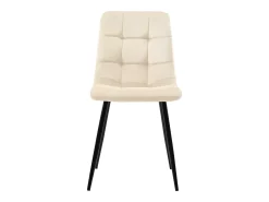 Juego de 4 sillas de comedor, beige, asiento de terciopelo, respaldo cómodo, estructura de metal.