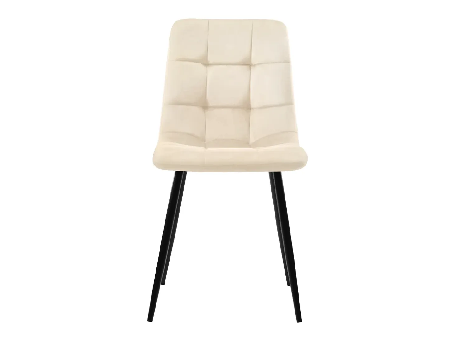 Juego de 4 sillas de comedor, beige, asiento de terciopelo, respaldo cómodo, estructura de metal.
