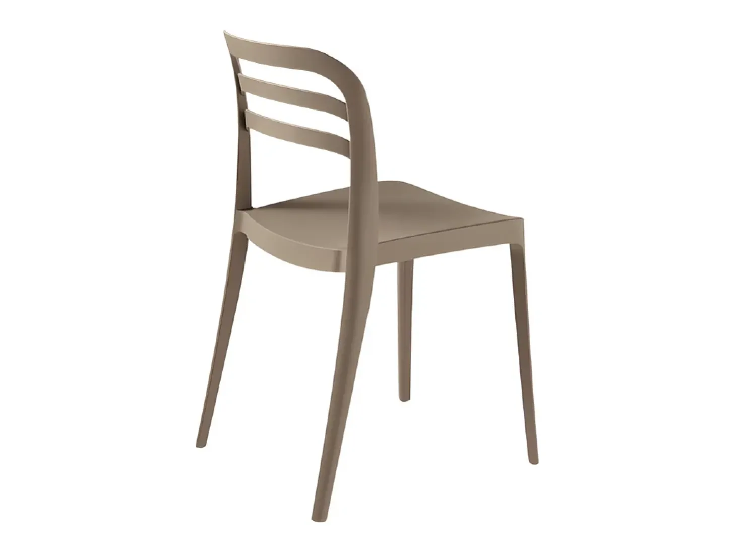 Juego de 4 sillas de comedor tortora "Guapa" en polipropileno cm 50x51 82h