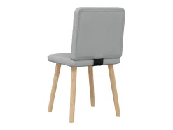 Juego de 2 sillas de comedor de tela gris claro