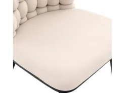 Juego de 2 sillas de comedor - patas de metal - terciopelo - blanco