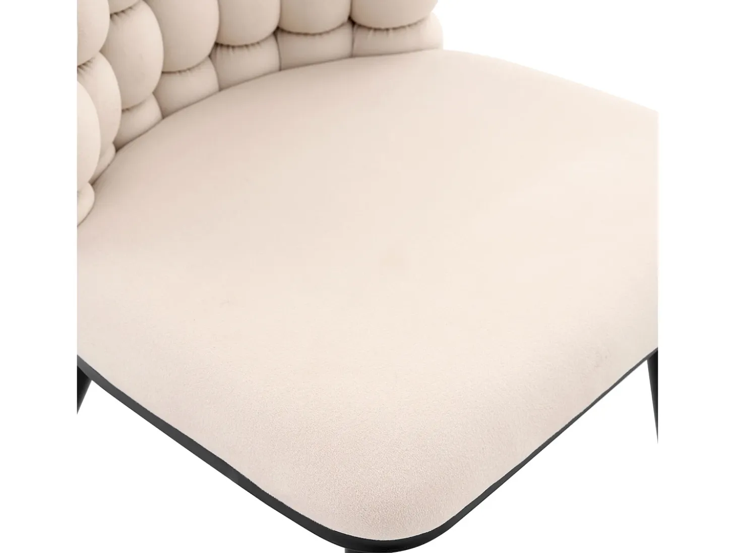 Juego de 2 sillas de comedor - patas de metal - terciopelo - blanco