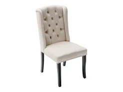 Juego de 4 sillas de comedor de terciopelo, patas de roble, diseño moderno, beige (L 103,68 x An 50,29 x Al 46,36 cm)