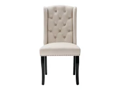 Juego de 4 sillas de comedor de terciopelo, patas de roble, diseño moderno, beige (L 103,68 x An 50,29 x Al 46,36 cm)