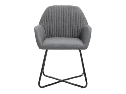 Juego de 6 sillas de comedor de tela gris oscuro