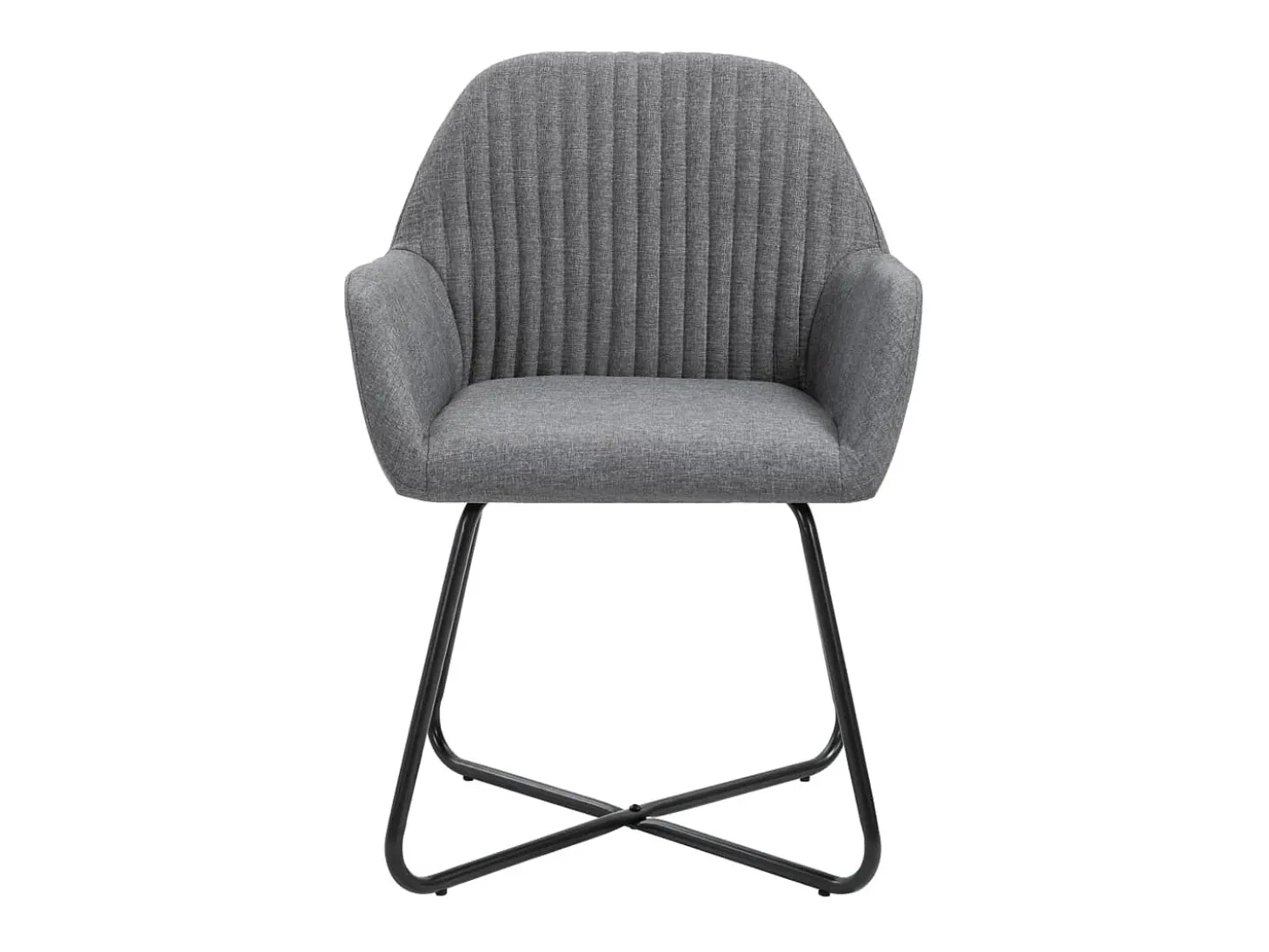 Juego de 6 sillas de comedor de tela gris oscuro