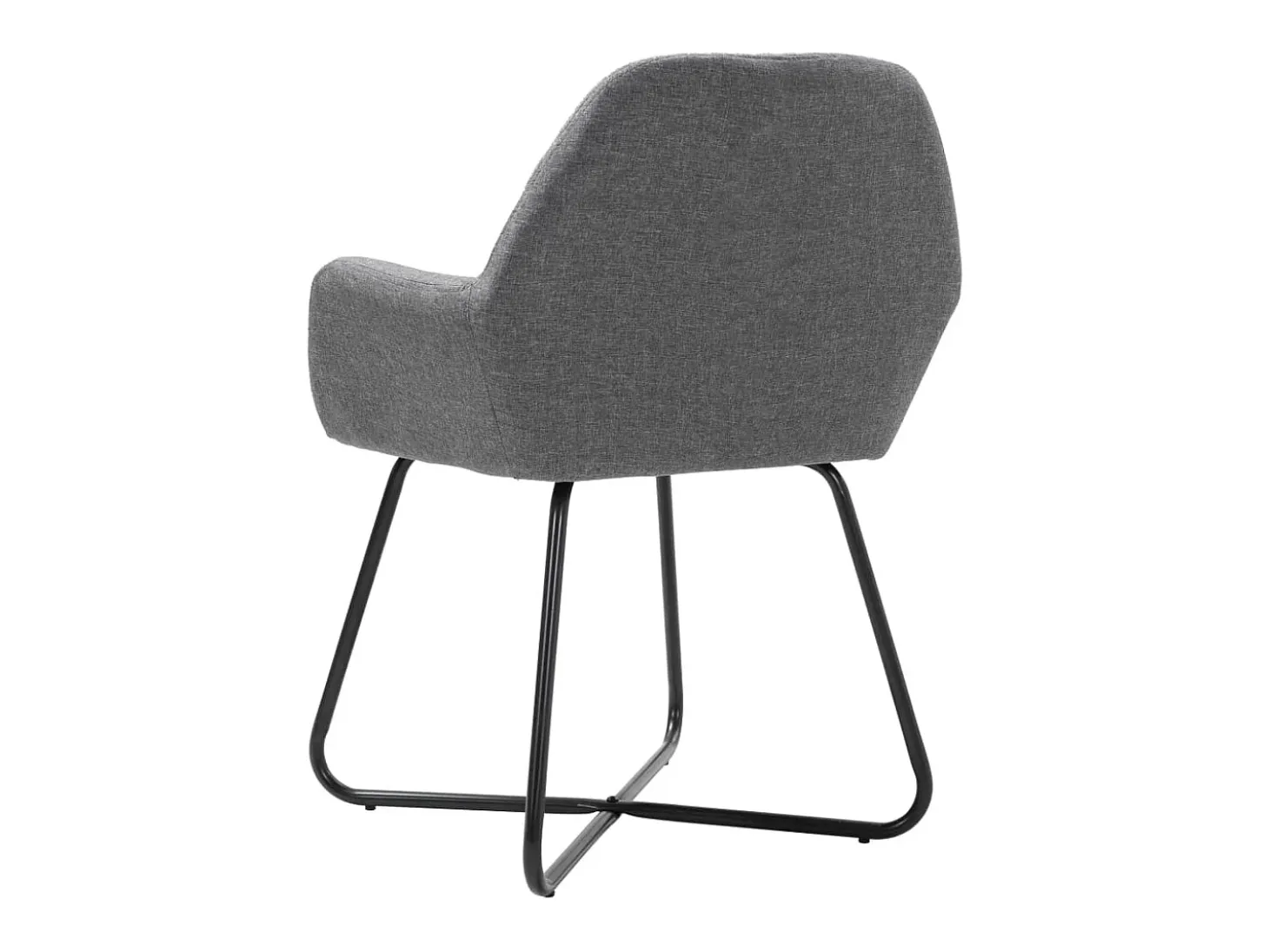 Juego de 6 sillas de comedor de tela gris oscuro