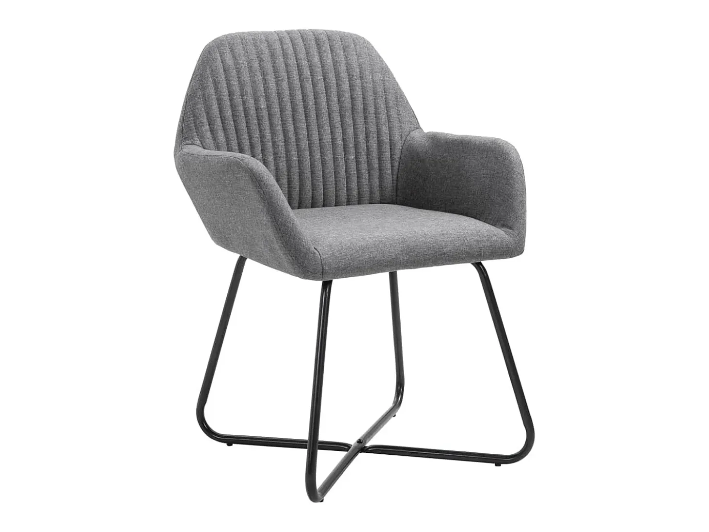 Juego de 6 sillas de comedor de tela gris oscuro