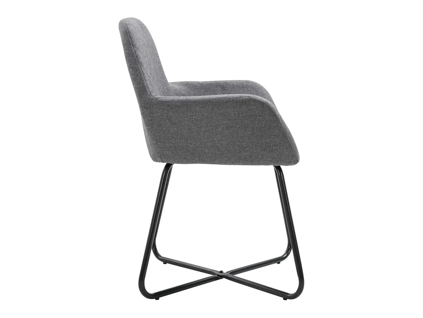 Juego de 6 sillas de comedor de tela gris oscuro