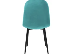 Juego de 4 sillas de comedor de terciopelo color petróleo con patas de metal incl. material de montaje ML-Design