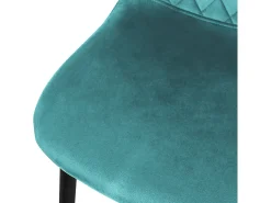 Juego de 4 sillas de comedor de terciopelo color petróleo con patas de metal incl. material de montaje ML-Design