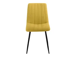 Juego de 4 sillas de comedor modernas de tela amarilla 