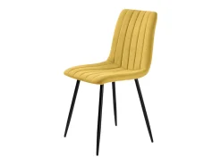 Juego de 4 sillas de comedor modernas de tela amarilla 