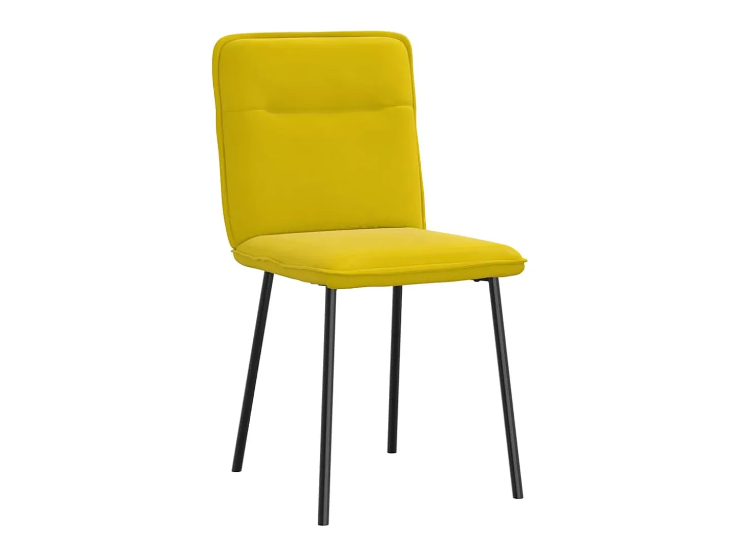 Juego de 2 sillas de comedor de terciopelo amarillo