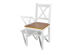 Juego de 6 sillas de comedor en madera de pino blanco