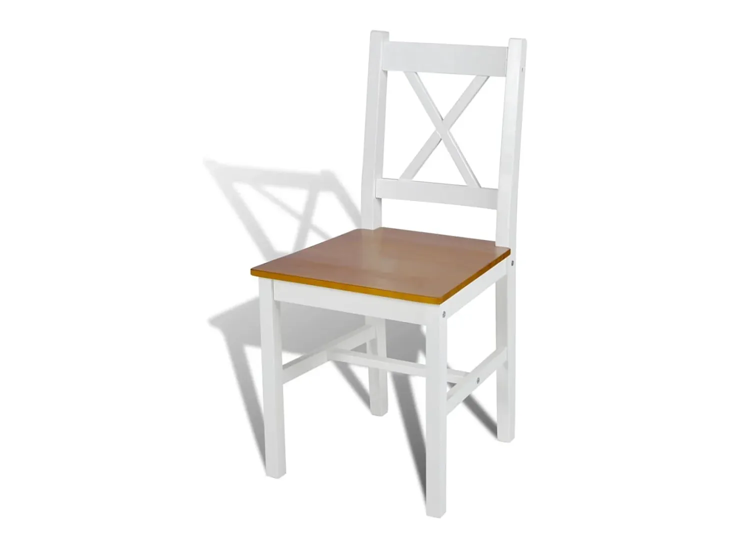Juego de 6 sillas de comedor en madera de pino blanco